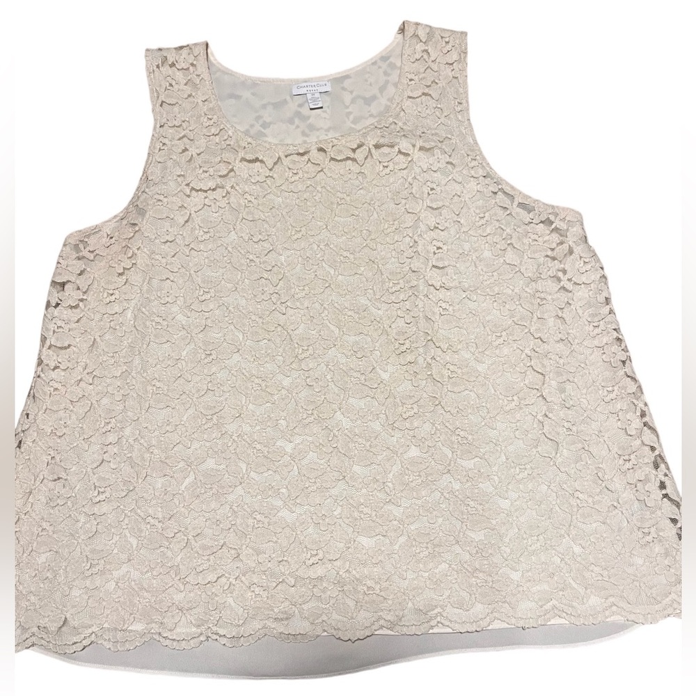 3X Lace Crème Colored Tank